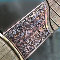 Banjo fretboard engraved by Glenn Carson