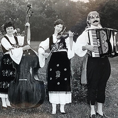 Members of a Steelton tamburasi band in a 1960s black-and-white portrait