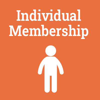 graphic button: the words Individual Membership with a single person icon
